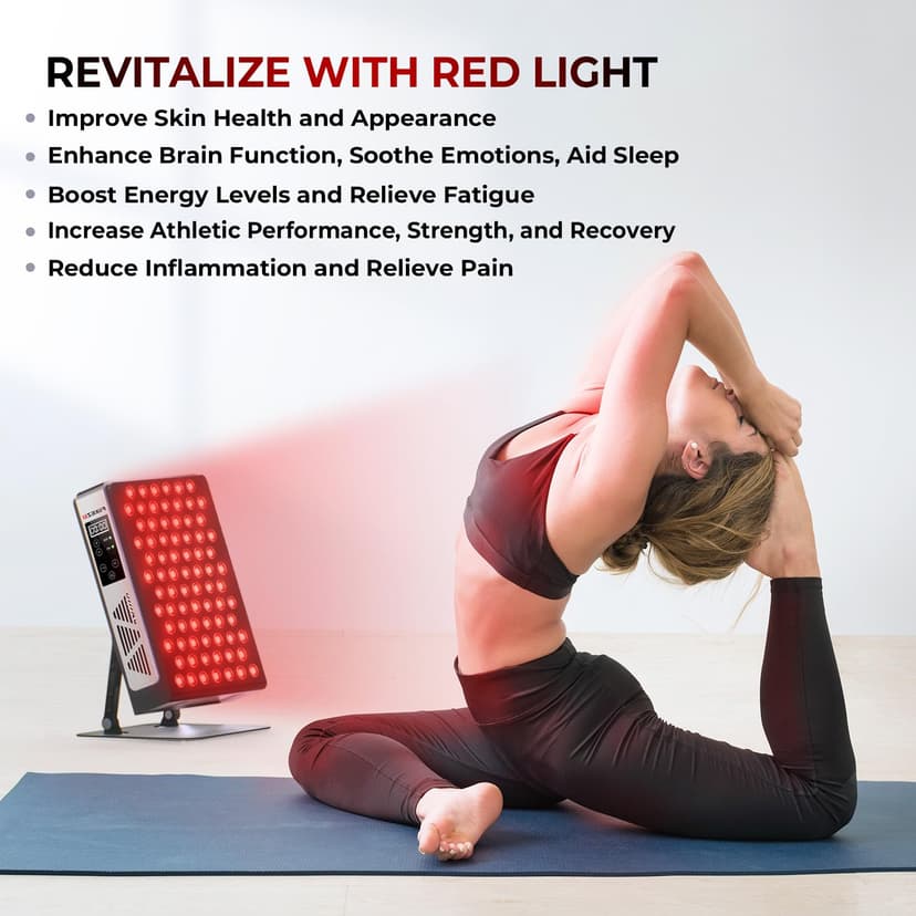 FliKEZE Red Light Panel, 78 Lamp Beads, 2 Chips (850nm, 660nm) Infrared Lamp with Timer, 180° Adjustable Stand Performance for Family, Sports - 6