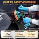 Polisseuse Voiture Sans Fil 150 mm à Double Action avec 2×21V 2000mAh Batteries, 13pcs Kit Polissage Voiture, 6 Vitesses Réglables 5500RPM, Lustreuse Polisseuse Orbitale pour Cirage et Rénovation Auto - 5