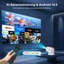 [Built-in Apps & 2026 Upgraded] Salange Mini Projector Wifi6 Bluetooth5.4 Auto Keystone Correction, 180° Adjustable Stand, Smart Projector Home,beige - 2