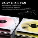 Jungle Leopard Interstellar-V2 Daisy Chain RGB PC Ventilateur 120MM 3er Pack,1850RPM/68CFM/2.4mmH2O/24LEDs,5V3PIN ARGB und 12V4PIN PWM Ventilateur (3, White, 120MM-Forward) - 4