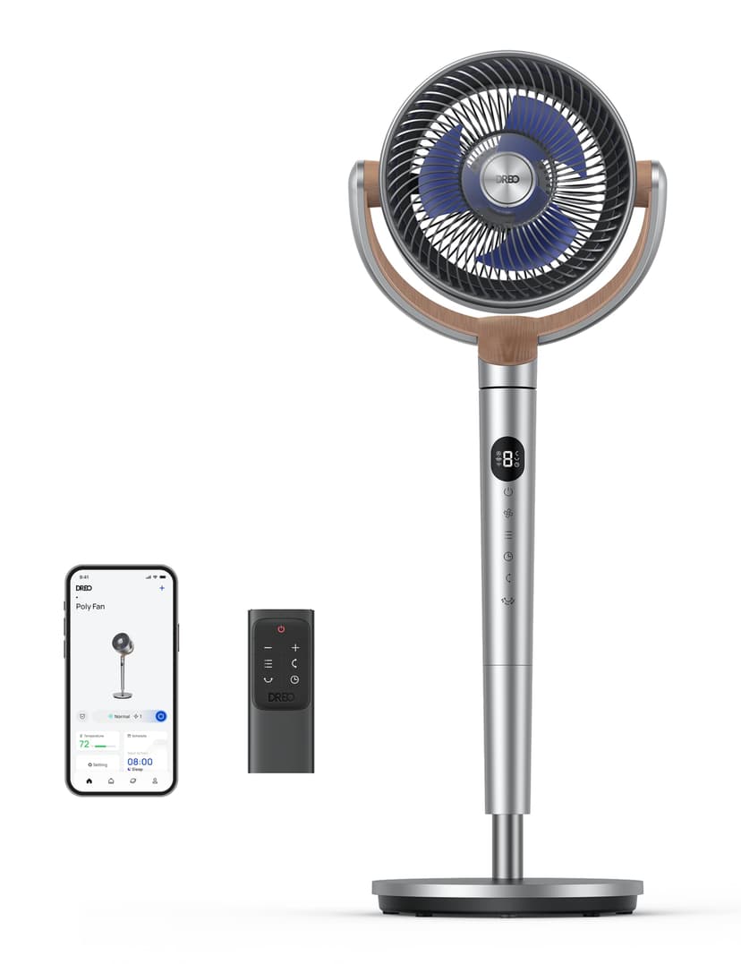 DREO Standing Fan, 120°+120° Smart Oscillating Floor Fans… - 1