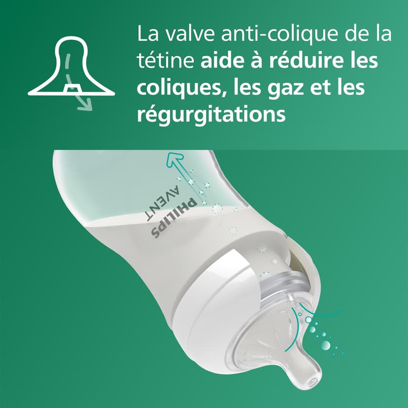 Philips Avent Kit biberons en verre Natural Response pour nouveau-né - 5 biberons, 2 sucettes Ultra Soft 0-6 mois, goupillon, sans BPA (modèle SCD879/11) - 7