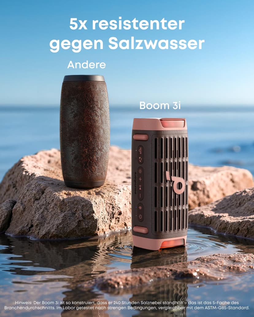 Soundcore Boom 3i by Anker, Enceinte Bluetooth extérieure résistante, IP68, Flottante, résistante à l'eau salée, BassUp 2.0, Enceinte Portable de 50 W, Bluetooth 5.3, 16 h, TWS,Kayak/pêche/Camping - 6