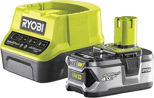 Ryobi - RC18120-140 - Pack of 1 120-minute Fast Charger + 1 Lithium Battery + 18 V ONE + 4.0 Ah - Battery Compatible with More Than 200 DIY and Gardening Tools