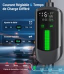 WityCharge Electric Car Charger 3.7 kW – 7 M/6-16 A Electric Car Charging Cable with Wall Mount Bag, Delayed Charger, Digital LCD, IP65, Compatible with EVs(IEC 62196-2) & PHEVS - 3