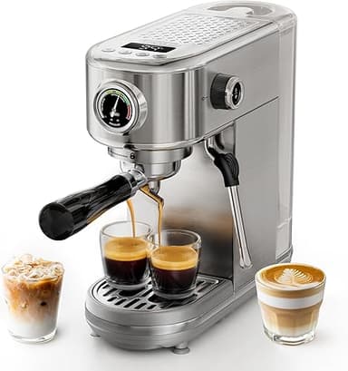 HIBREW Programmable espresso machine, H10B, brushed stain…