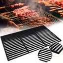 Daromigo 42 x 28 cm, griglia in ghisa smaltata, griglia rettangolare in ghisa smaltata, accessorio per barbecue, barbecue a gas, barbecue a carbonella e molto altro ancora, per barbecue a gas, - 4