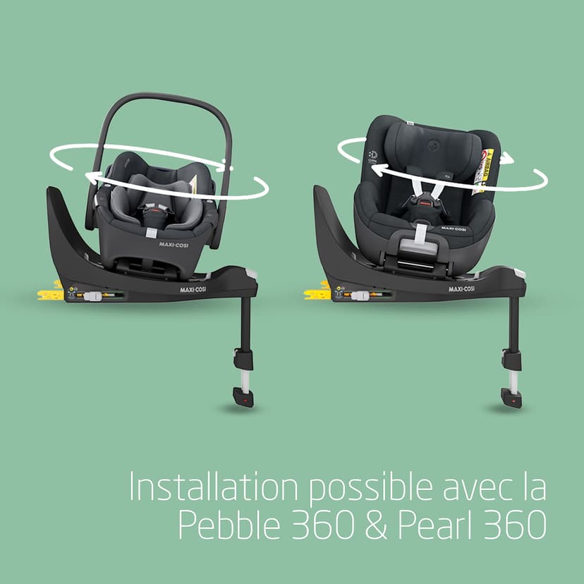 Maxi-Cosi FamilyFix 360 i-Size Base, Rotating Car Seat System, 360 Swivel ISOFIX Base, 0-4 Years (40-105 cm), One-Hand FlexiSpin Rotation, TravelSafe Rotation Control, Click & Go, Black - 7