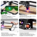LONGER RAY5 60W, machine de découpe laser entièrement améliorée avec puissance laser de 10W, spot de 0,06 × 0,06 mm et fonction 4-en-1 hors ligne, idéale pour graver bois, verre, acrylique et métal. - 5