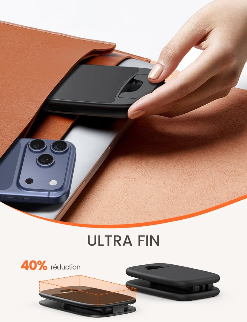 Lamicall Support Téléphone Bureau Pliable - [15mm Ultrafin] Base Métallique, Hauteur & Angle Réglables, Support Téléphone Universel pour iPhone 17/16/15/14/13/12 Pro Max, Samsung et Autres Smartphones - 4