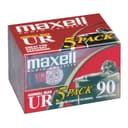 Maxell 108562 UR-90 5PK Normal Bias Audio Cassettes 90 Minute With Cases 5 Pack - 1