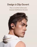 Baseus Bowie MC1 Casque Ouvert, Ecouteur Conduction Osseuse avec Son Impressionnant, Renforcement des Basses Adaptatif, Bluetooth 5.4, Réduction du Bruit Lors des Appels, IP57, Autonomie de 40h - 3