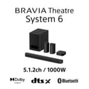Sony BRAVIA Theatre System 6 (5.1-channel surround sound, 1000 W, with rear speaker and subwoofer, Dolby Atmos, DTS:X, AI Voice Zoom 3 with BRAVIA TV, DSEE, multi-stereo party mode) Black - 2