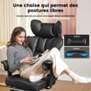 COMHOMA Gaming Chair, Ergonomic Office Chair with Adjustable Armrests, Sprung Lumbar Support for Big and Tall People, 330lbs Wide Seating, Black - 6