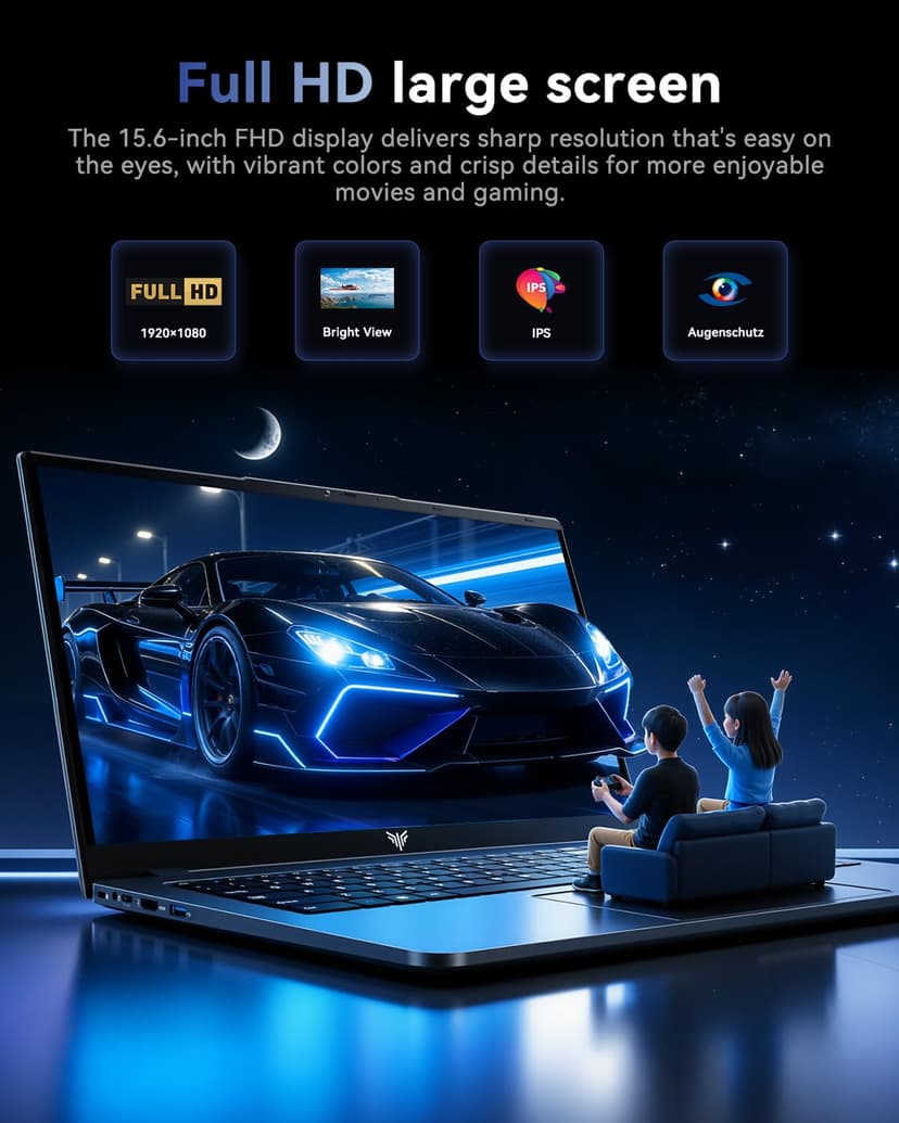 ACEMAGIC Ordinateur portable de jeu 2026 avec écran FHD de 15,6 pouces avec processeur Core i5-12600H jusqu'à 4,5 GHz, 16 Go de RAM DDR4, 512 Go NVMe PCIe 3.0 SSD ordinateur portable de jeu, léger - 5