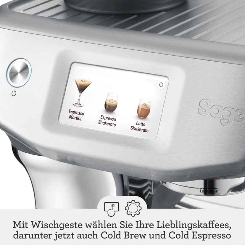 Sage - The Barista Touch Impress - Machine à Café avec Mousseur Automatique, Moulin Intégré & Fonction Cold Brew - Dosage Intelligent, Tassage Assisté - Nougat aux Amandes - 8