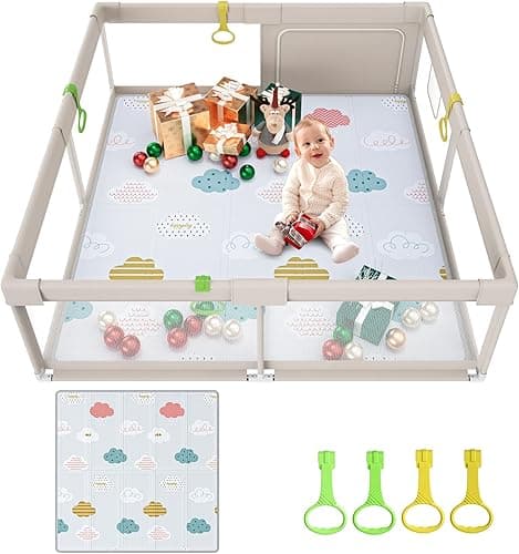 UANLAUO 150x150cm Parc Tapis et aire de jeu non toxique p…