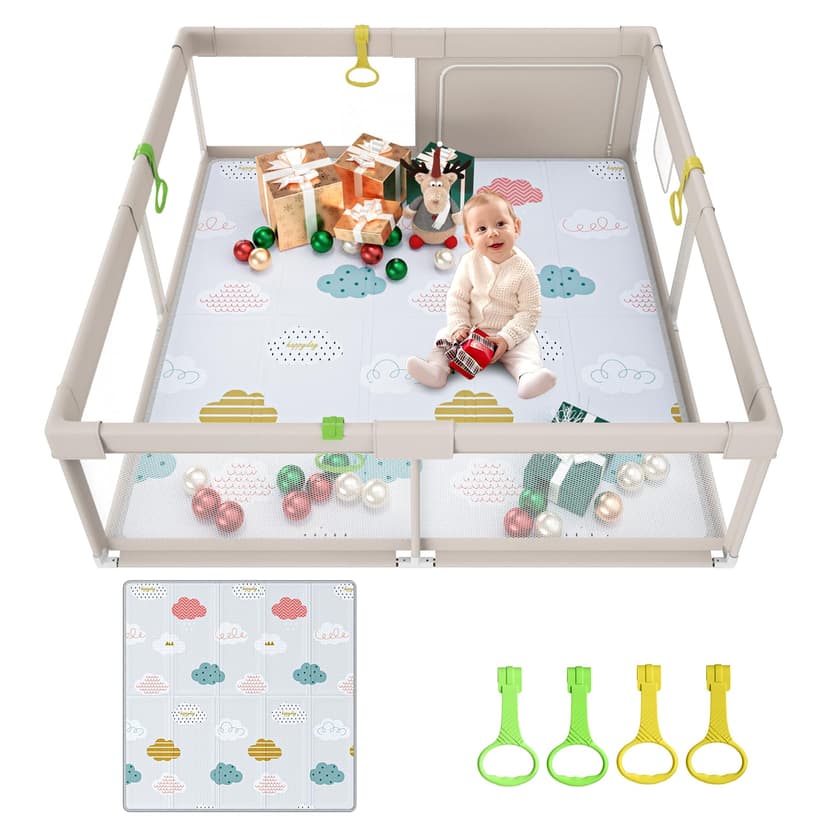 UANLAUO 150x150cm Parc Tapis et aire de jeu non toxique p… - 1