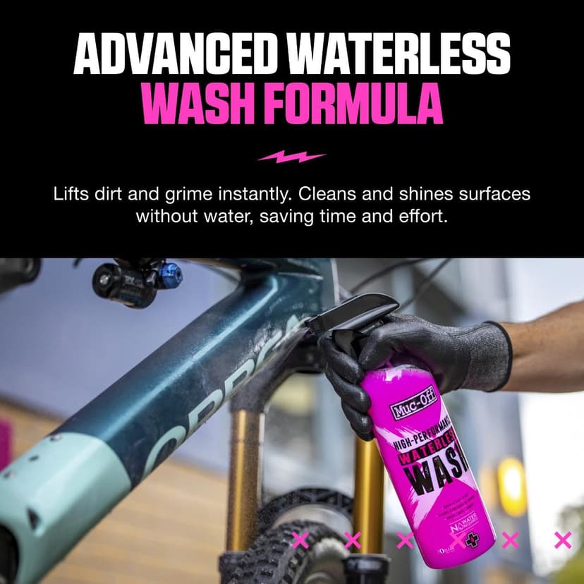 Muc-Off Nettoyant Vélo à Sec - 750 ml - Nettoyant pour Vélo en Spray Haute Performance sans Rinçage - Nettoie et Lustre - Convient à Tous Types de Vélos, Pink - 3