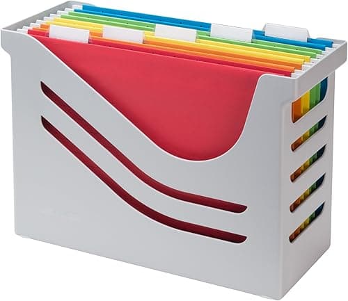 Jalema Re-Solution 2658026997 Office Box with 5 Suspension Folders A4 Assorted Colours Grey