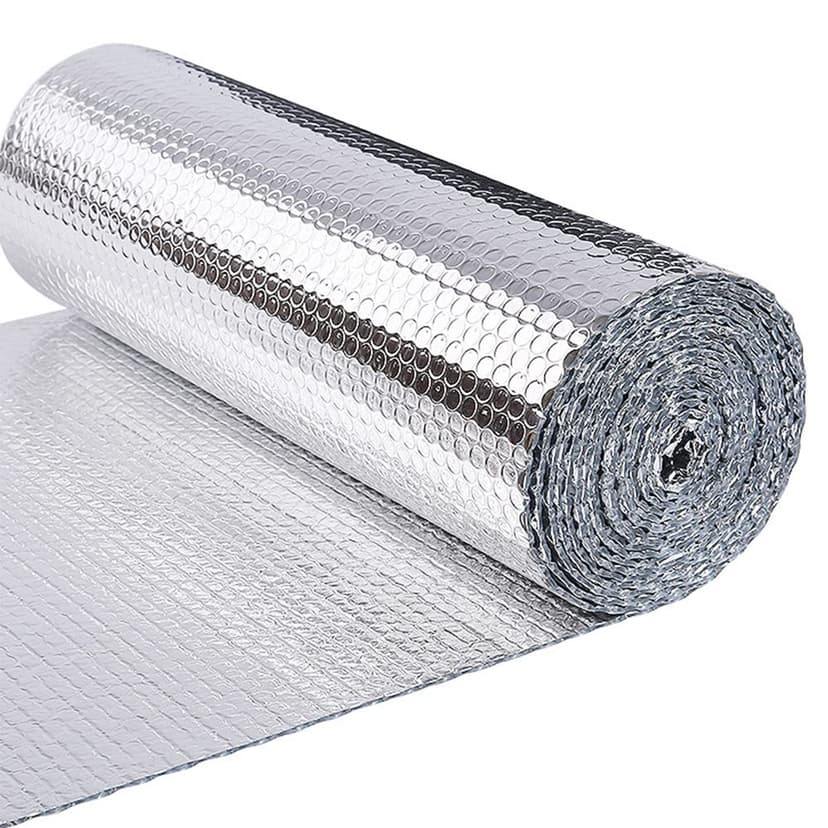 VOUNOT® Insulation Roll Radiator Foil 10m x 60cm x 3mm, Double Aluminum Bubble Heat Thermal Reflector Panels - 1