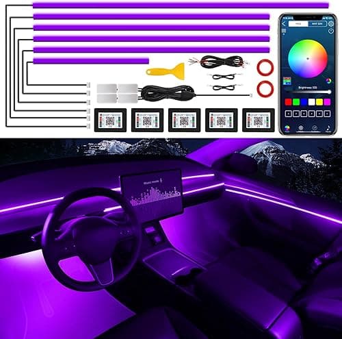Acrylic Interior Car LED Strip Light with Wireless App, 1…