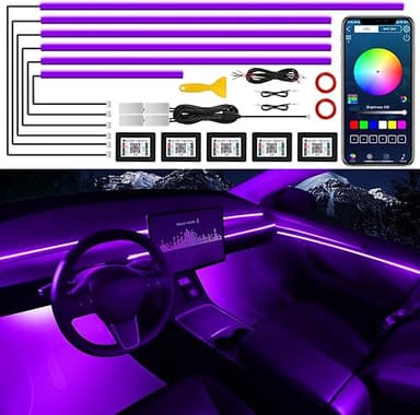 Acrylic Interior Car LED Strip Light with Wireless App, 1…