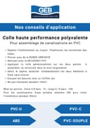 GEB Colle haute performance 250 ml polyvalente pour assemblage de canalisations en PVC - Pour réseau avec pression d'eau froide/chaude sanitaire et réseau d'évacuation des eaux usées - 4