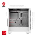 MSI MAG Forge 320R Airflow White Boîtier PC Moyen Tour - ATX, Compatible avec Les RTX 40, Ventilateurs ARGB, filtres à poussière magnétiques, Verre trempé, Hub de contrôle ARGB, USB Type-A 3.2 Gen 1 - 5