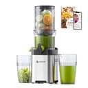 AMZCHEF Slow Juicer – 120 mm wide opening, stainless steel, quiet, easy to clean by hand, cold pressed juicer for fruits and vegetables - 1