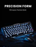 GravaStar Mercury K1 75% Wireless Mechanical Keyboard, Aluminum Alloy Gaming Keyboard with Knob, Hot Swappable, Linear Switches, Transparent Keycaps, RGB Backlit, 2.4GHz/BT5.0/USB-Black Mist - 8