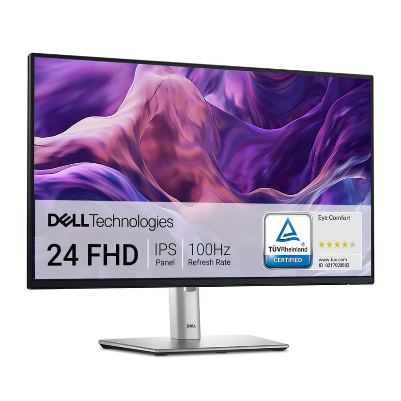 Dell P2425H 24 Inch Full HD (1920x1080) Monitor, 100Hz, IPS, 5ms, 99% sRGB, USB-C, DisplayPort, HDMI, VGA, 4x USB, 3 Year Warranty, Black - 1