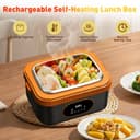 Gamexop Upgraded Cordless Electric Lunch Box, 1.5L Rechargeable Heated Lunch Box Battery Powered Stainless Steel Self-Heating Food Warmer Gift for Indoor Outdoor Work Office Camping Travel - 2