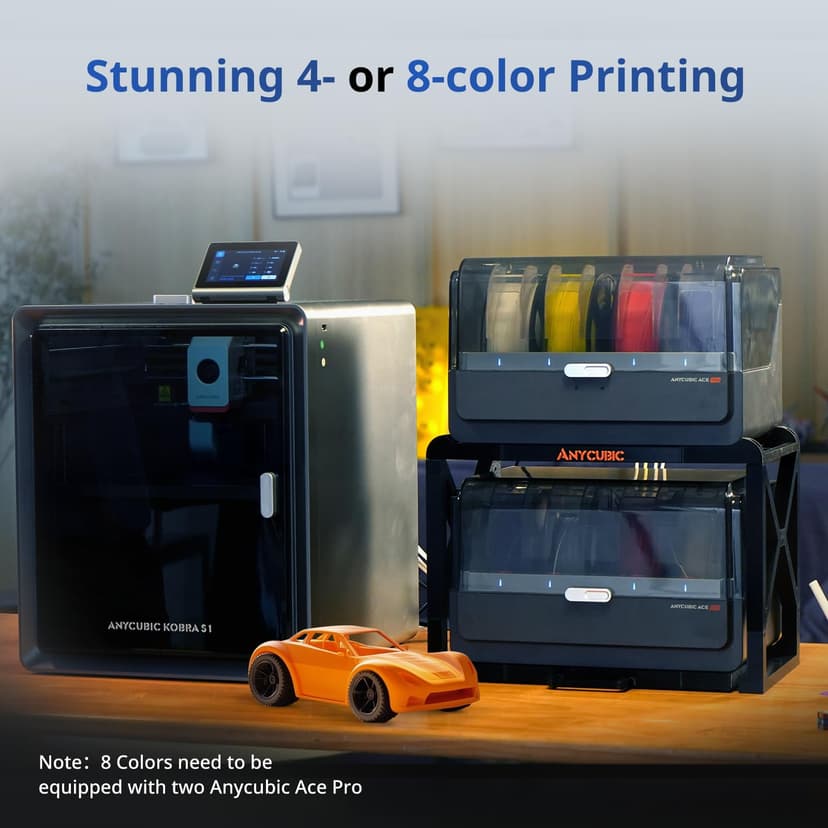 ANYCUBIC Kobra S1 Combo 3D Printer, Drying and Printing in One, Stunning 4-8 Color, 600mm/s Ultra-Fast Multicolor Printing, Suitable for All Major Filaments, Print Size 250 x 250 x250 mm - 2