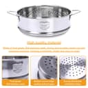 Panier Vapeur Inox, Panier à Vapeur pour LéGumes, Insert pour Cuisson à Vapeur, 20 cm de DiamèTre IntéRieur, en Acier Inoxydable 304 de Qualité Alimentaire,Durable,Cuit Plus Sainement,Plus Rapidement - 3