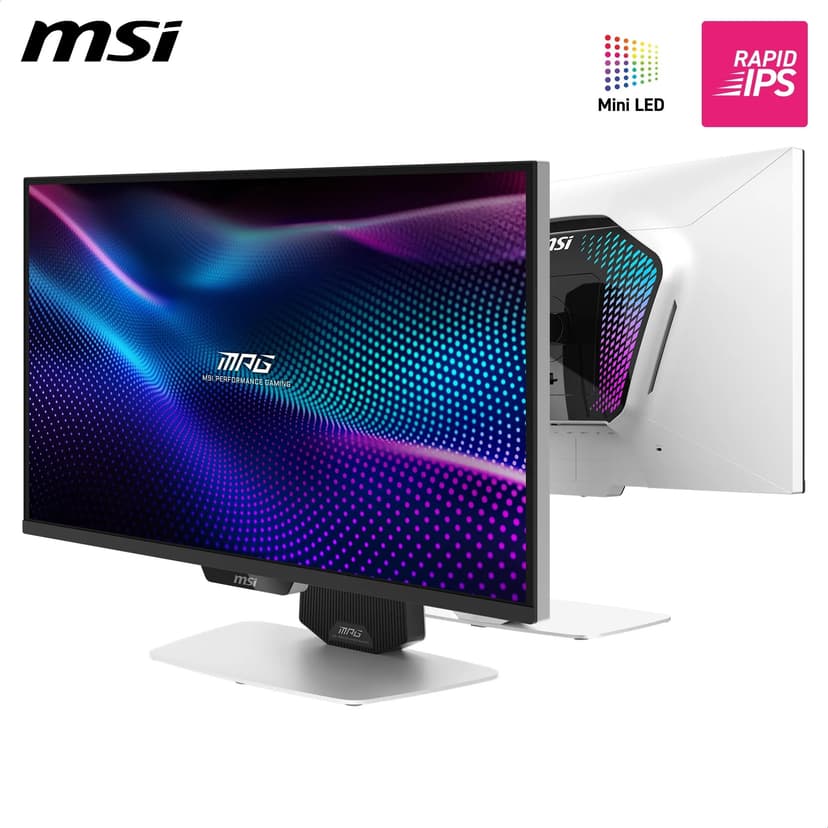MSI MPG 274URDFW E16M Écran Gaming 27" 4K UHD - Dalle Rapid IPS 3840 x 2160, Dual-Mode 160 Hz / 320 Hz, 0,5 ms, DisplayHDR 1000, Mini-LED, HDMI 2.1, DP 1.4a, USB C (PD 98W), Blanc - 2