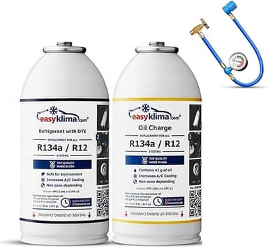 EasyKlima R134a / R12 Premium Set - Réfrigérant + 3 en 1 …