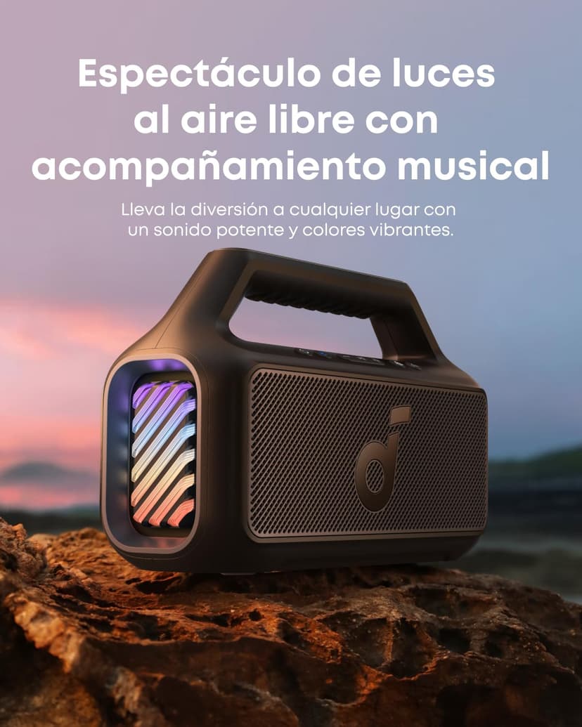 Soundcore Enceinte Bluetooth puissante Boom 2, Son de 80 W avec Caisson de Basse et BassUp 2.0, 24h, IPX7, USB-C, Bluetooth 5.3, Enceinte Portable, Le Camping, la Plage et Le Jardin - 5