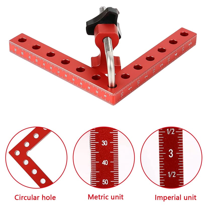 90 Degree Right Angle Positioning Clamp, Aluminum Alloy Right Angle Square Clamps 14 cm/5.5 inch Professional Woodworking Tools Carpentry Equipment for Picture Frames Cabinet Drawers - 4 Sets - 5