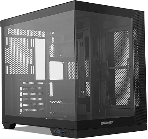 NOX XTREME PRODUCTS Hummer Astra NEO Black - Semitower ATX | M-ATX | ITX, Panoramic Glass without Frame, Space for 9 Fans, Graphics Cards up to 400 mm, USB-C and USB 3.0, Black