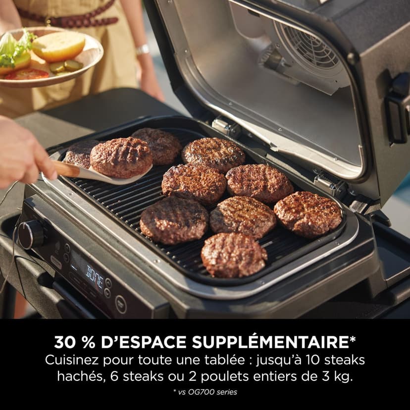 NINJA Woodfire Barbecue électrique et fumoir Pro XL avec thermomètre, barbecue et Air fryer & Woodfire Housse pour barbecue XL, Housse Anti-décoloration, résistante aux intempéries - 4