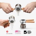 Dreamfarm Ortwo Original Ergonomic 1-or-2-Handed Re-Fillable Pepper, Spice, Seed, Coffee Mill with 6 Grind Settings - 2oz Wood - 5