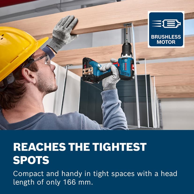 Bosch Professional 18V System Cordless Drill Driver GSR 18V-65 (Brushless Motor, Head Length 166, incl. L-BOXX) - 3