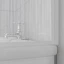 MARWELL Moon Folding Bath Screen - 3-Piece, White Aluminium Frame, Plastic, 120 x 130 x 5 cm - Shower Enclosure for Bathtub - 2
