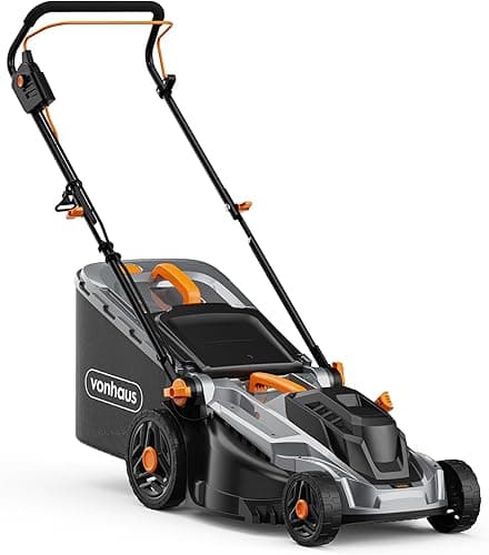 VonHaus Lawn Mower 1800 W - Wired Garden Mower for All Types of Grass - 52 L Pick Up Bag, Height Adjustable Handlebar, 5 Mowing Settings, Carry Handle