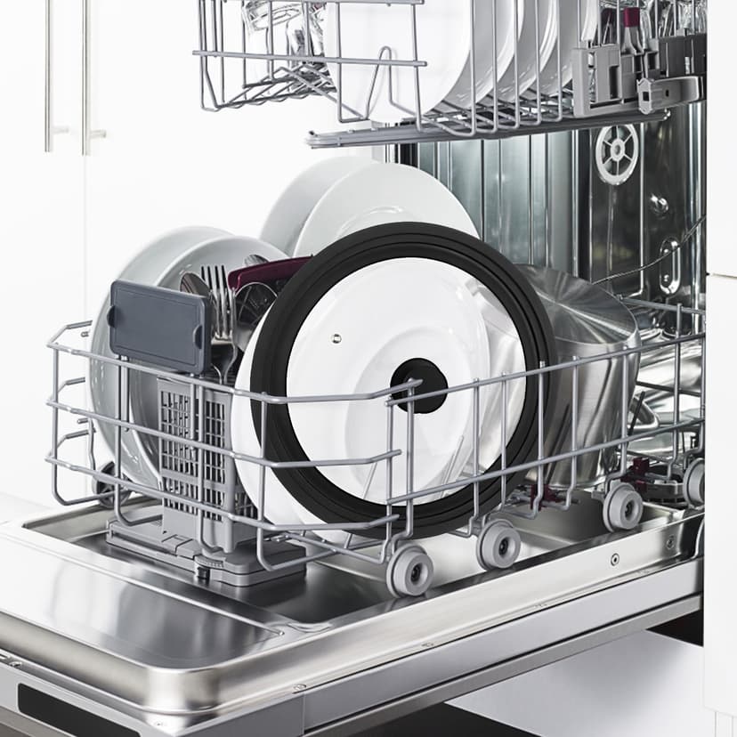 Talifoca Universal Glass Lid, Black, 28/30/32 cm, Tempered Glass & Silicone, Heat Resistant, Steam Hole, Dishwasher & Microwave Safe - 7