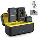 NEEWER CM28 Max Wireless Lavalier Microphone System with Charging Case 48KHz/24Bit Lossless Float Recording Noise Cancellation 8GB Storage 25Hrs Battery 300m Range for iPhone iPad Android Camera PC - 1
