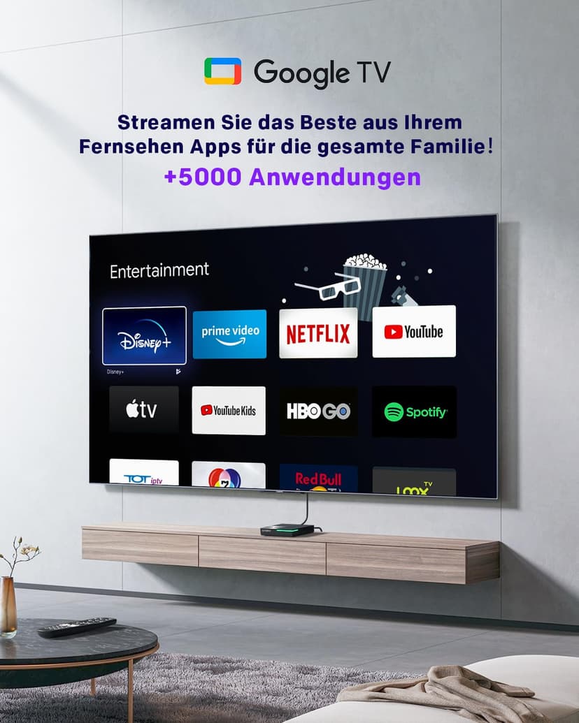 STRONG Leap-S3 Pro Box Streaming Google TV 4K UHD avec Port Ethernet, Android 12, 4GB RAM + 32GB Stockage, Wi-FI 6, Chromecast Intégré, Assistant Google Vocal, Dolby Atmos & Dolby Vision - 3