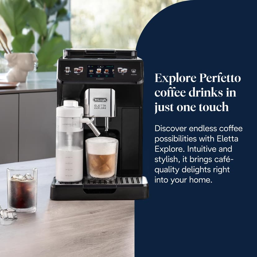 De'Longhi Eletta Explore Cold Brew ECAM452.67.G, Barista Coffee Machine with LatteCrema Hot and Cool, Espresso Machine, Automatic Coffee Bean Machine, Cold Extraction, Coffee Pot Included, Dark Grey - 2