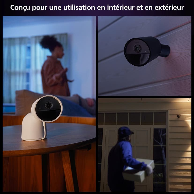 Philips Hue Secure, Caméra HD 1080P sans Fil, Utilisation intérieure ou extérieure, contrôle avec Une Seule Application, Noir - 7
